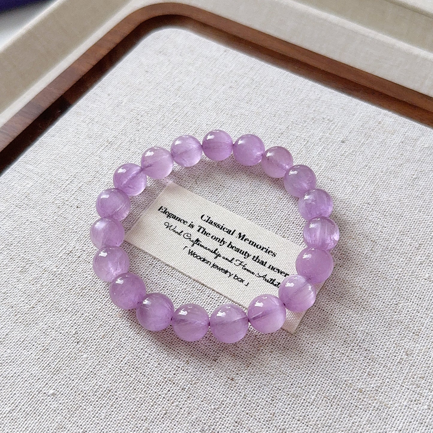 High Quality Gemmy Translucent Purple CatEye Kunzite Beaded Bracelet