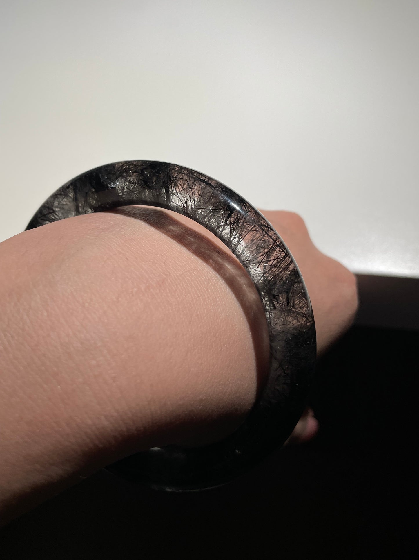 High Quality 60.3mm Black Rutilated Quartz Bangle