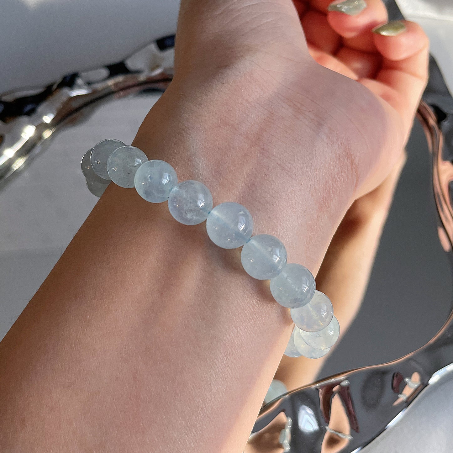 Aquamarine Beaded Bracelet
