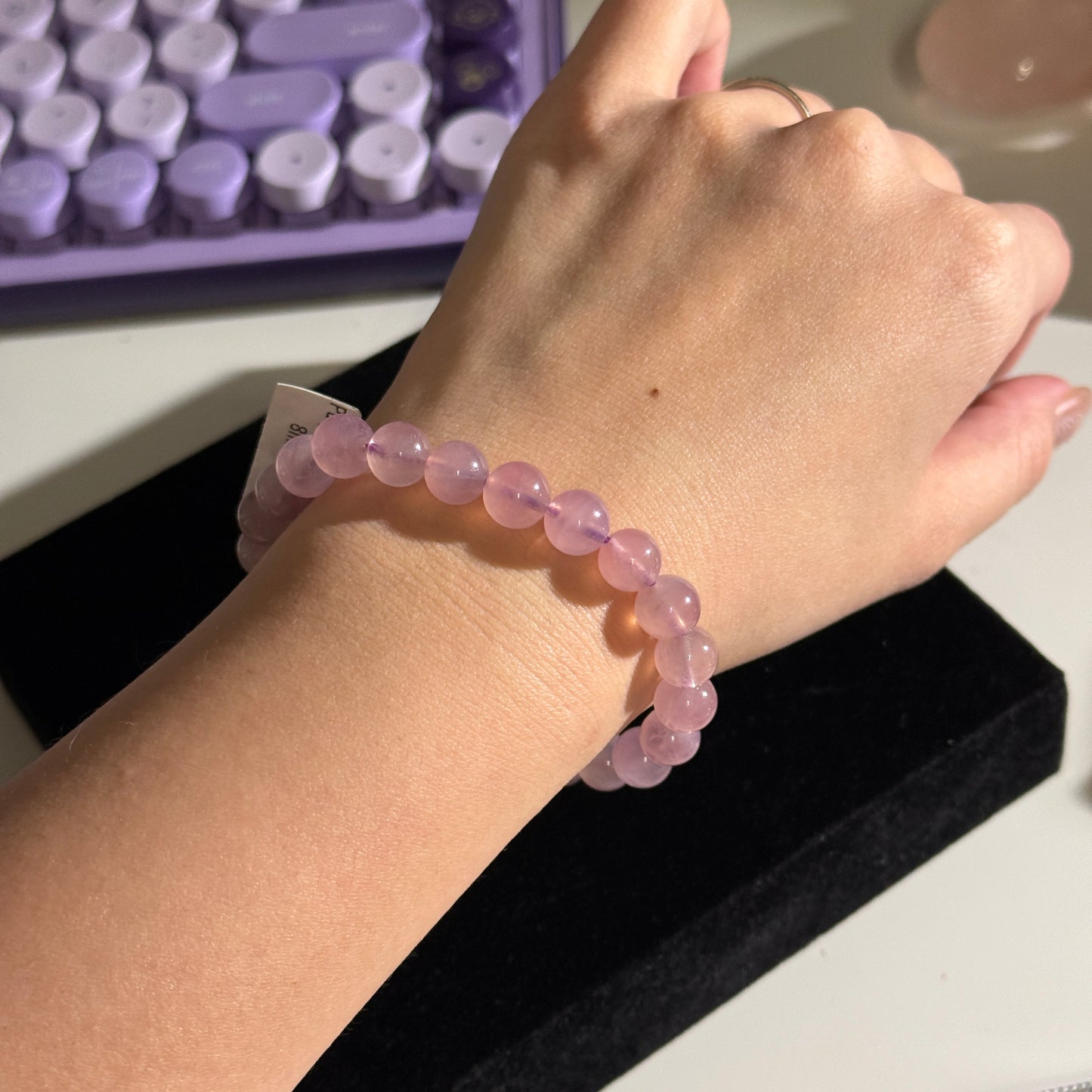 Purple Rose Quartz 8.2mm Beaded Bracelet