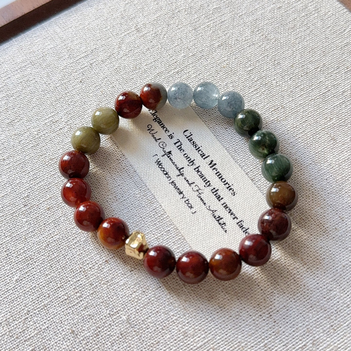 Rainbow Rabbit Hair Amphibole Quartz 8.8mm Beaded Bracelet