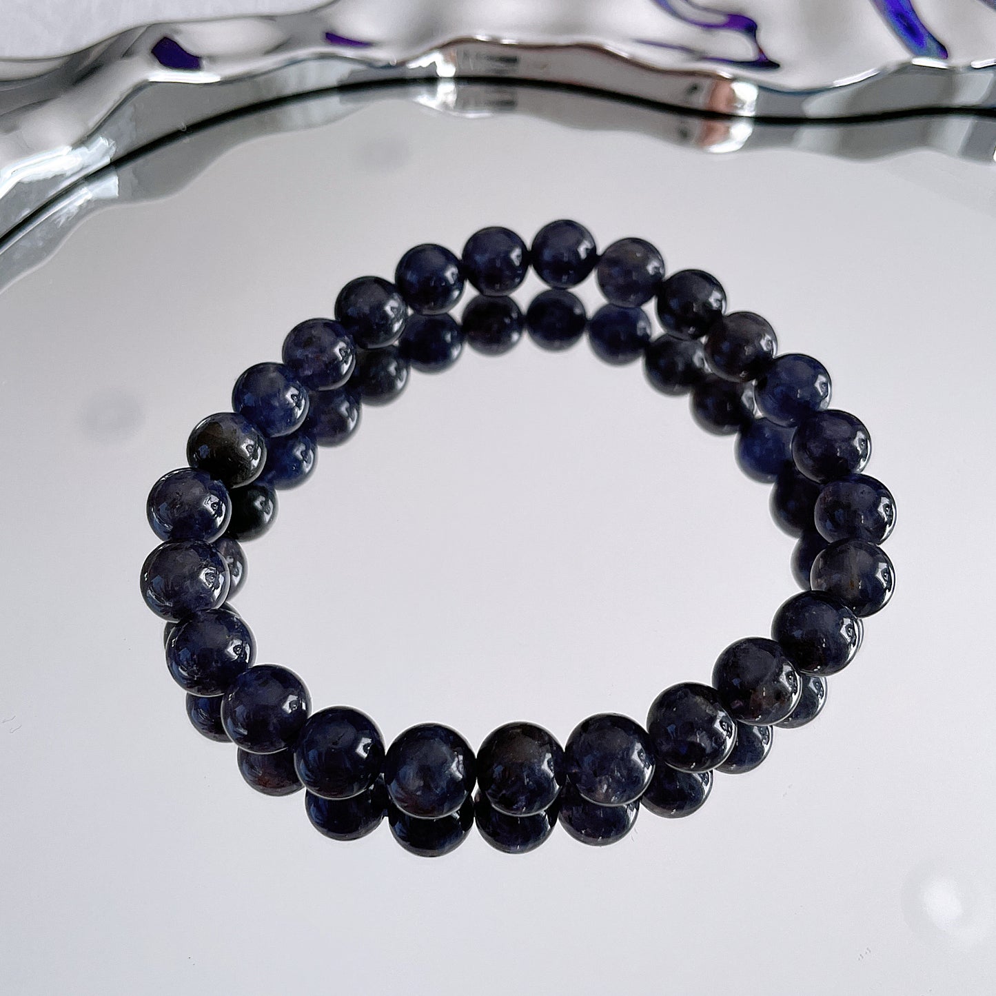 Iolite Cordierite Beaded Bracelet