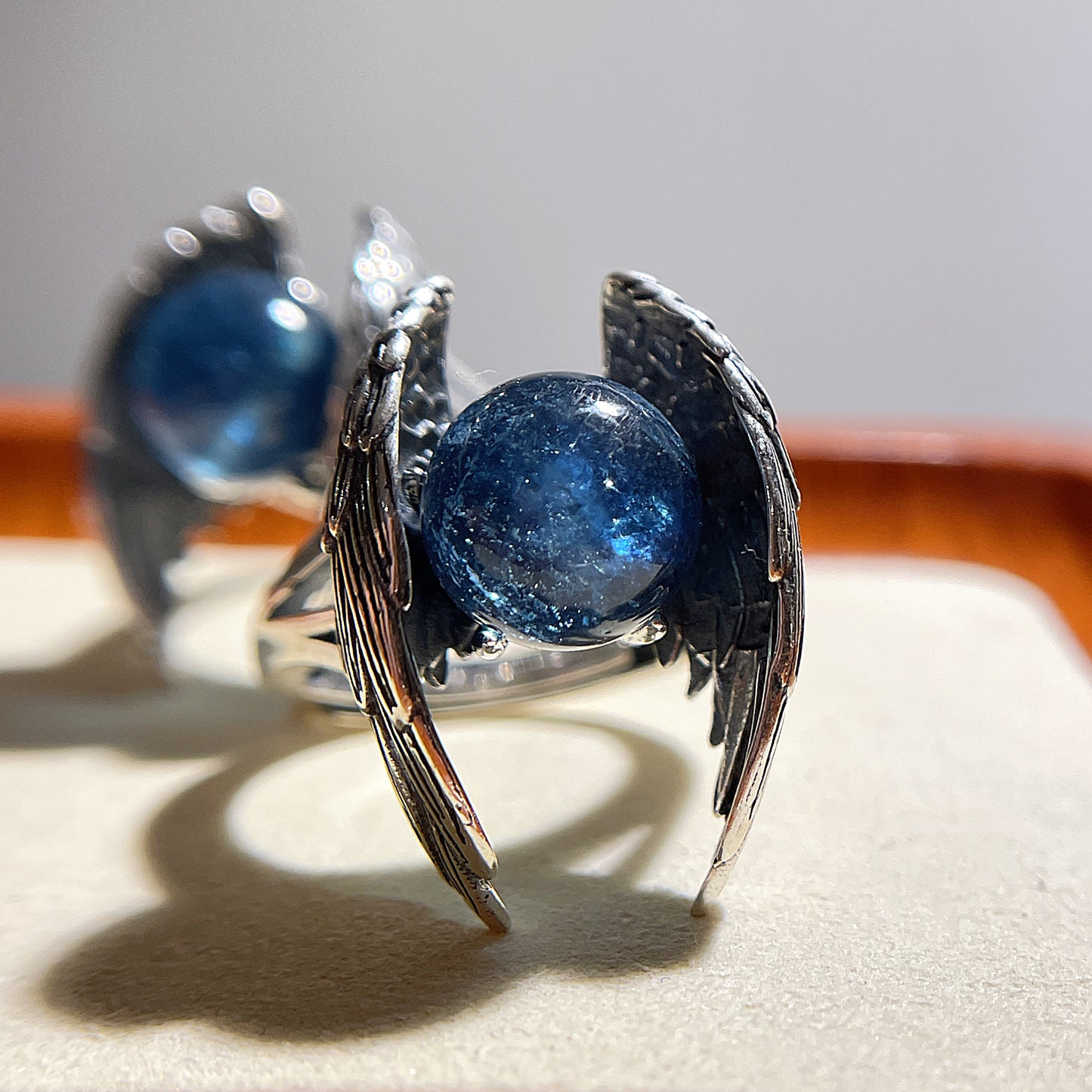 Devil Aquamarine Wings Ring