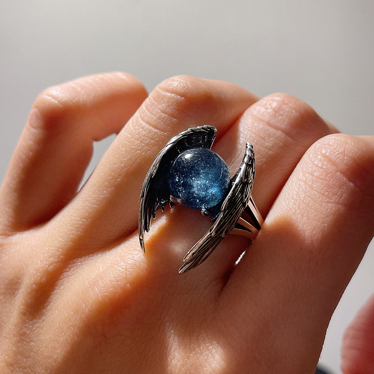 Devil Aquamarine Wings Ring
