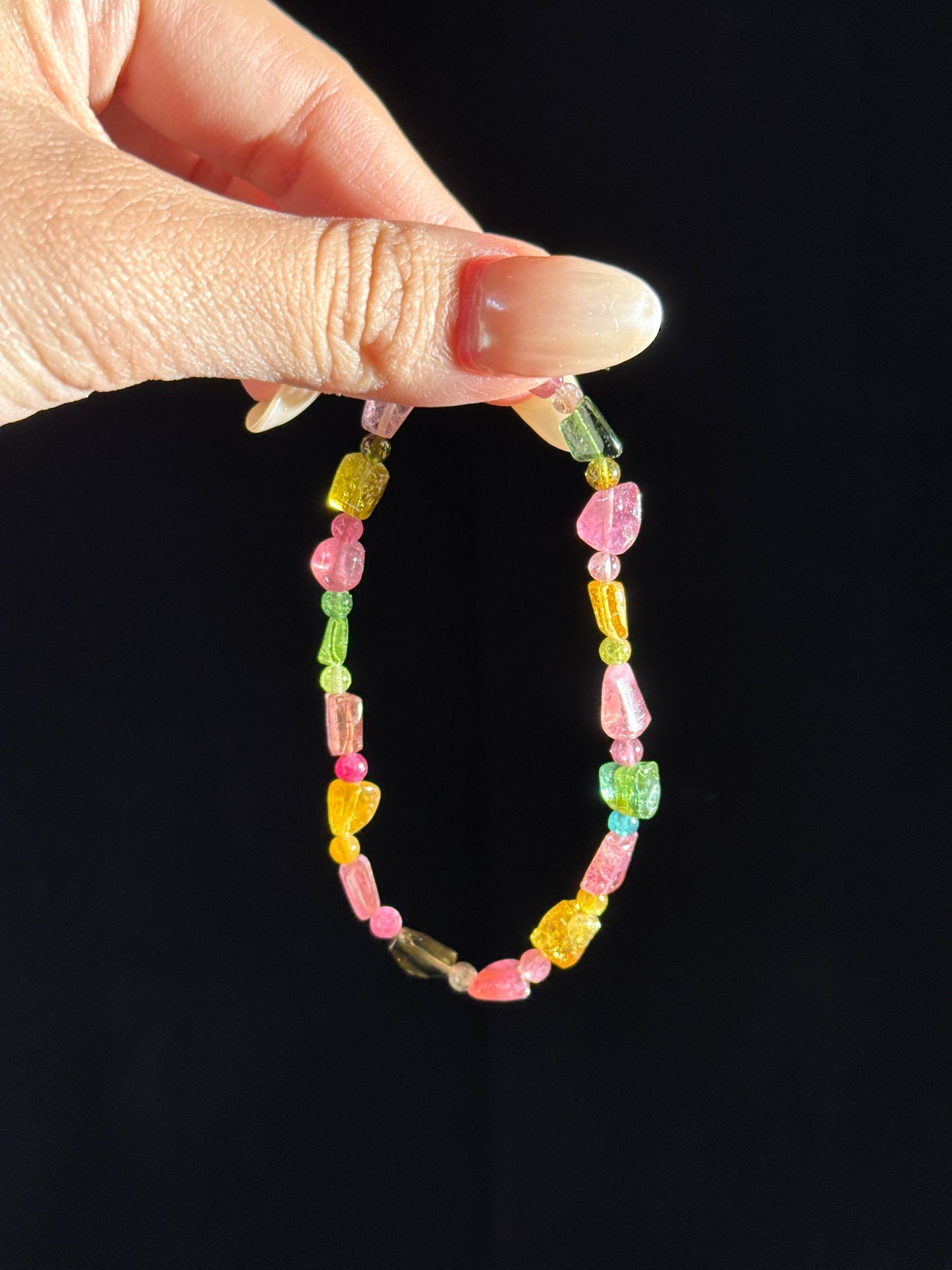 Rainbow Freeform Tourmaline Bracelet