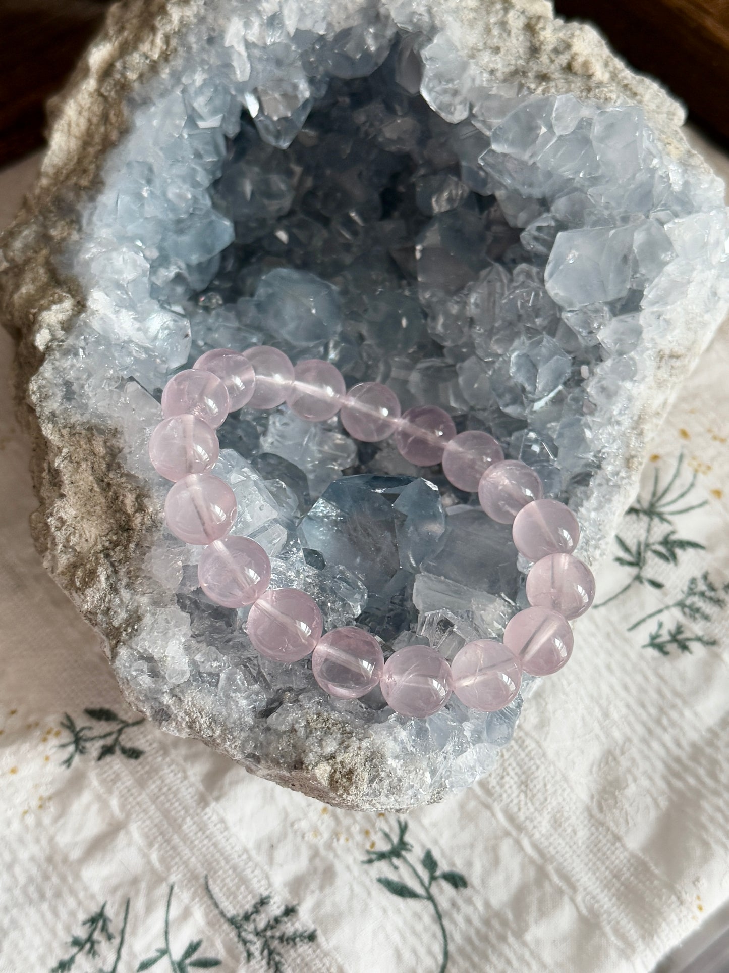 Water Rose Quartz Beaded Bracelet