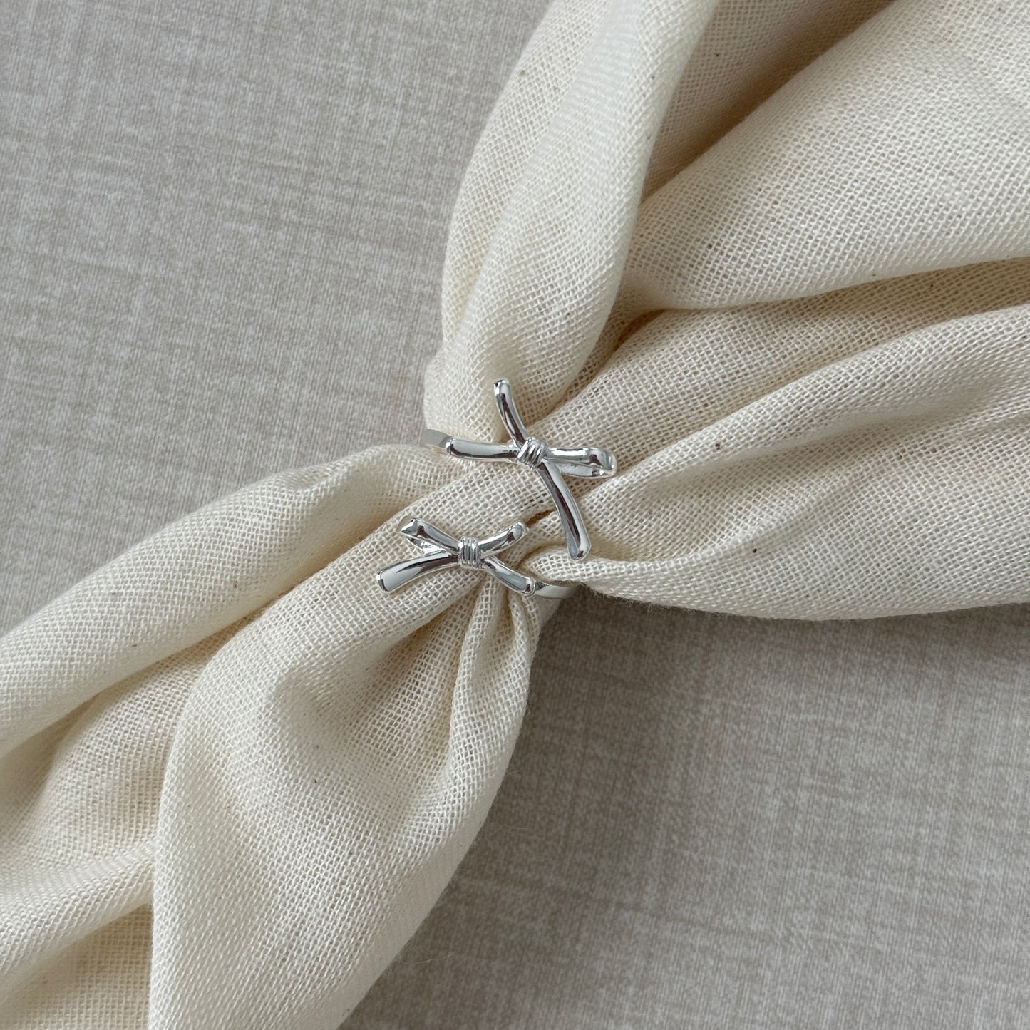 Sterling Silver Double Ribbon Ring