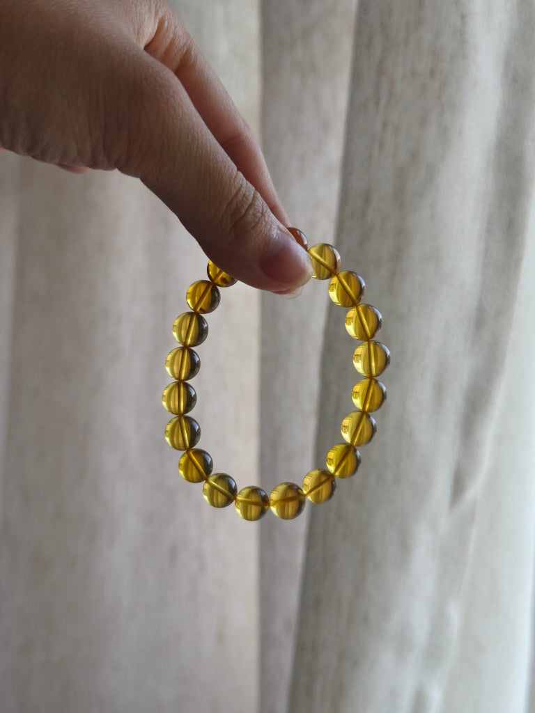 Dominican Blue Amber 9mm with inclusion