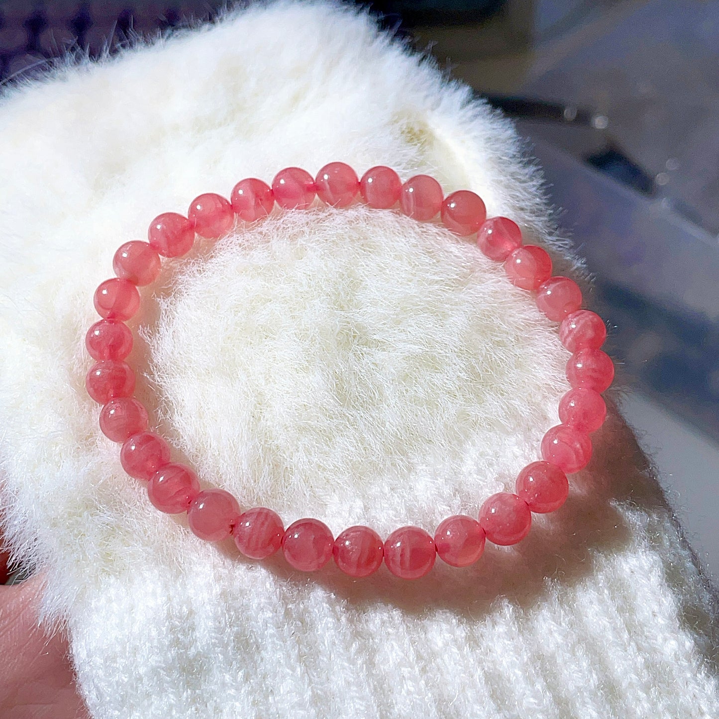 Argentine Rhodolite Icy High Grade Beaded Bracelet