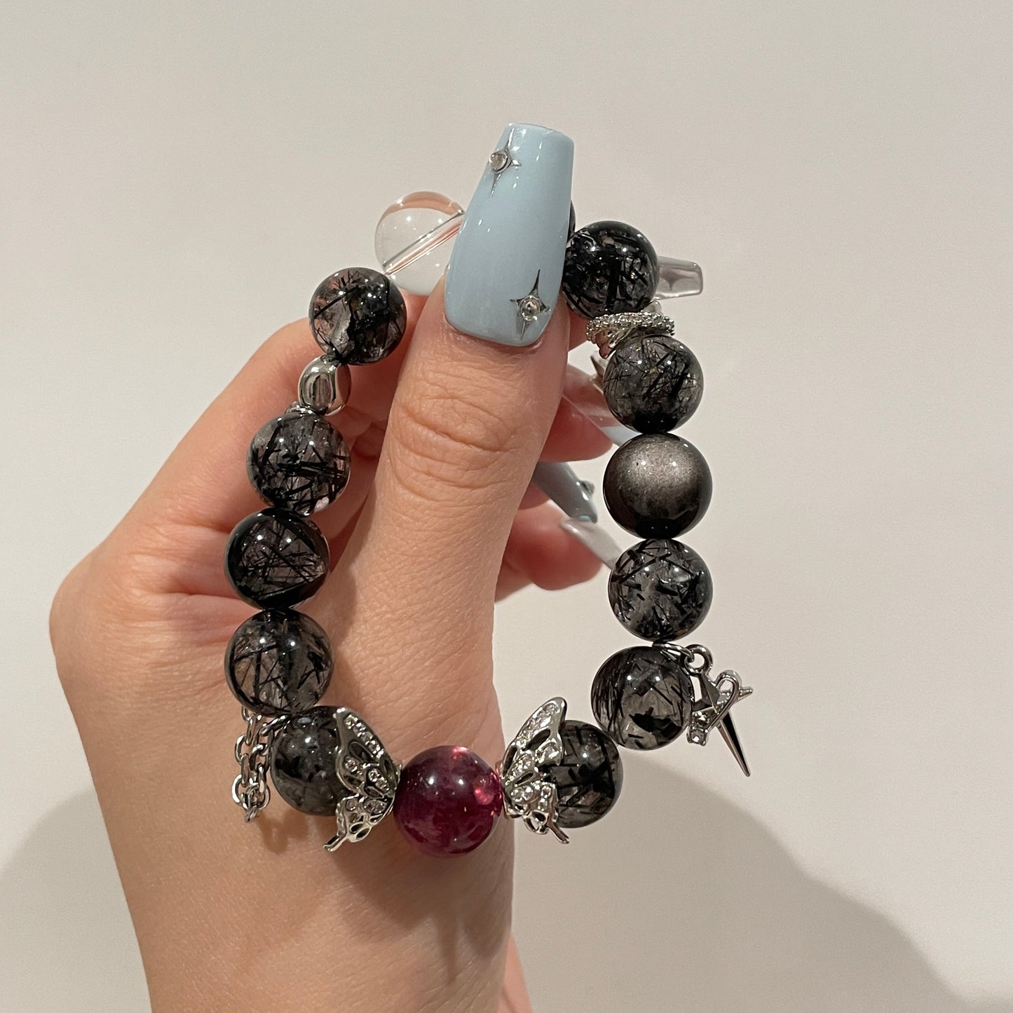 Black Rutilated Quartz Design Bracelet
