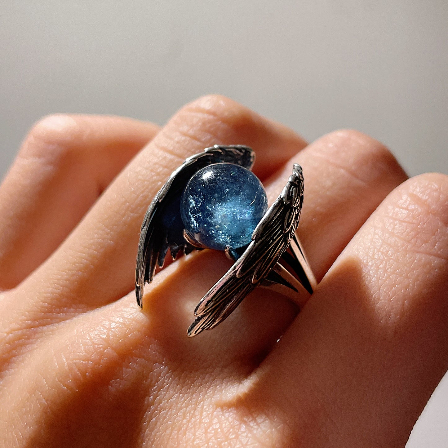 Devil Aquamarine Wings Ring