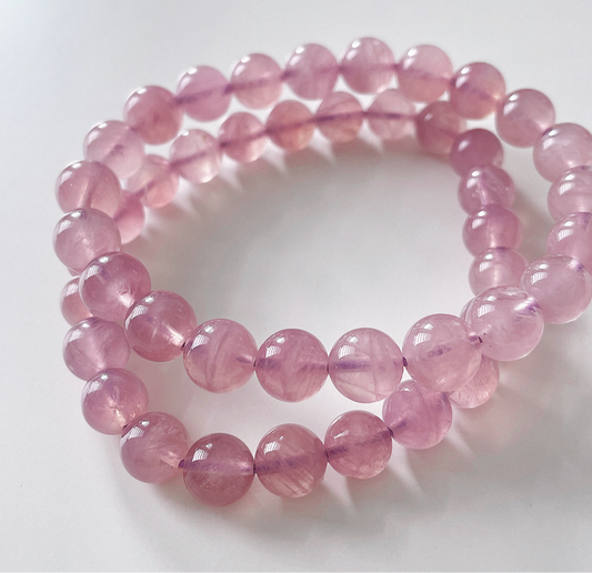 Purple Rose Quartz 8mm Beaded Bracelet