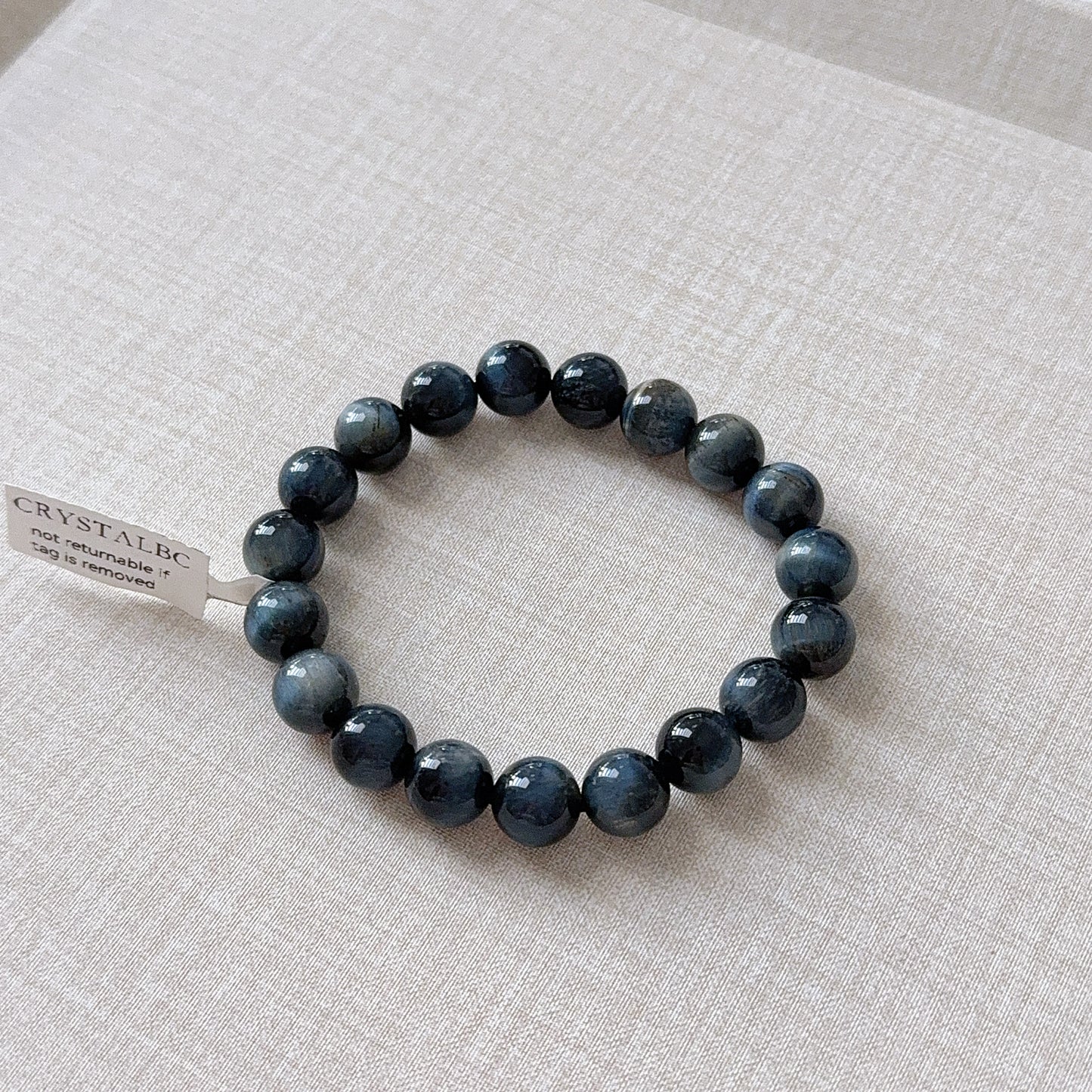 Blue Tiger Eye 9.6mm Beaded Bracelet