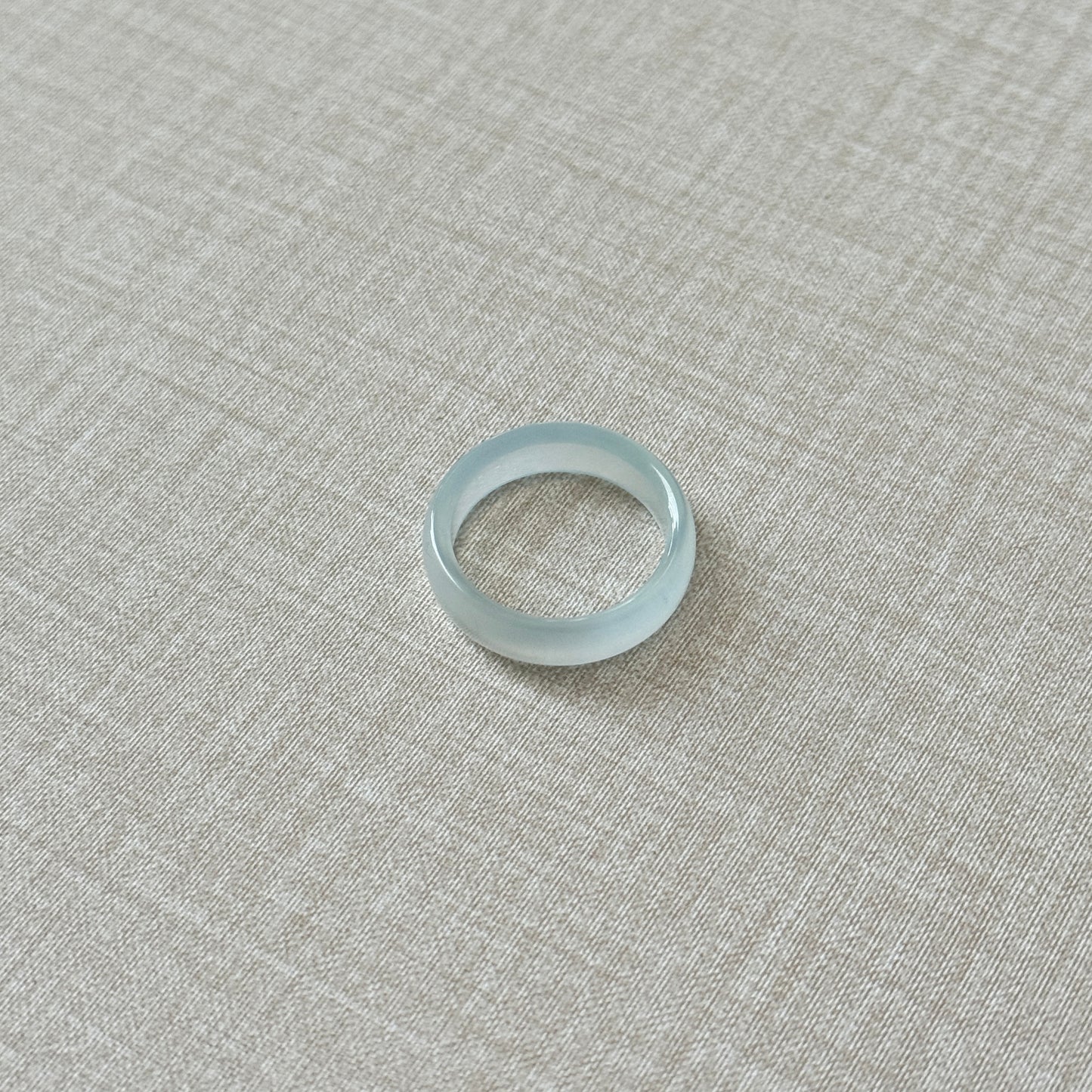 Light Blue Chalcedony Agate Ring Bangle US 7.5 Ring Band