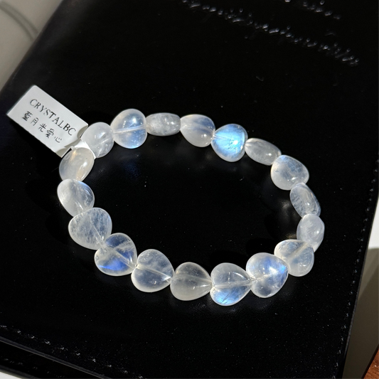 Heart Shaped Double Sided Flashing Moonstone