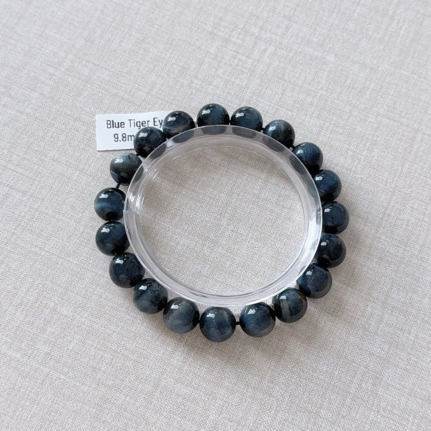 Blue Tiger Eye 9.6mm Beaded Bracelet