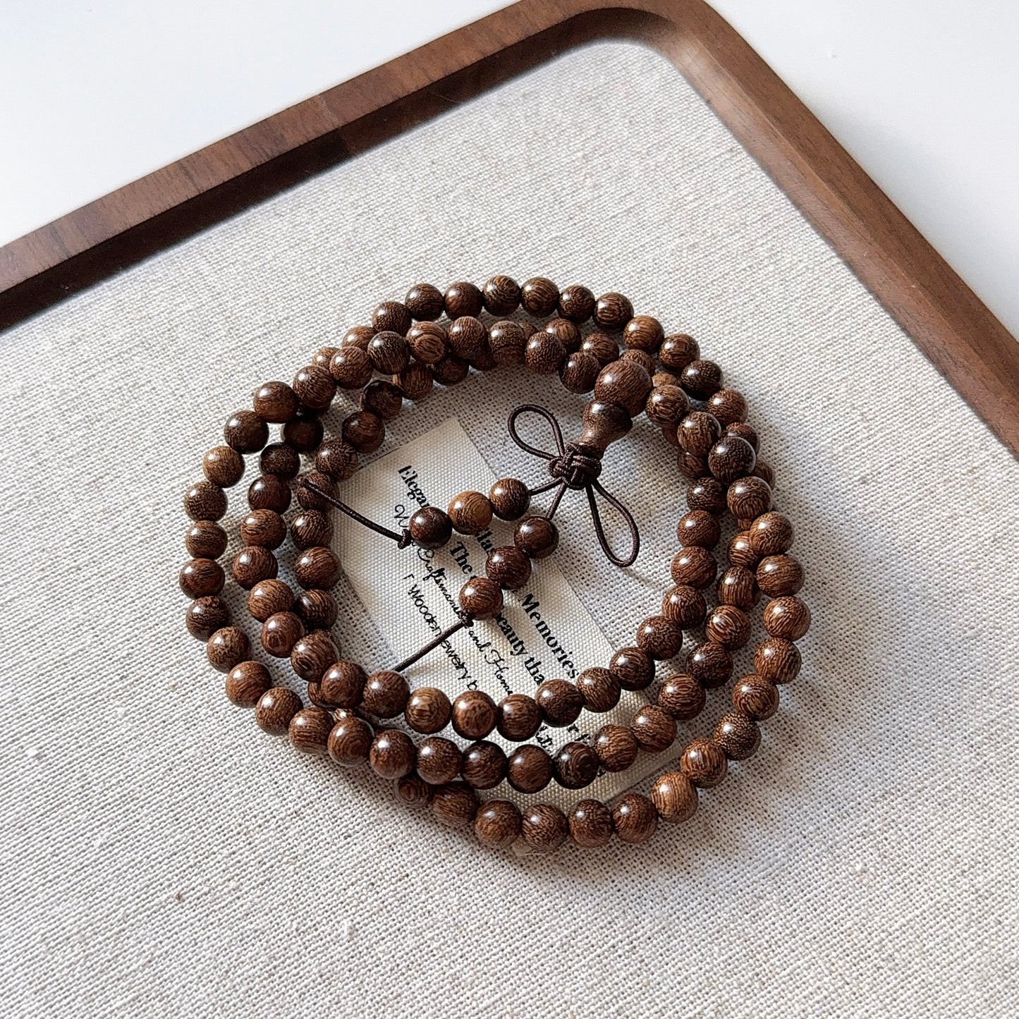 Gold Phoebe Ebony Gold Wire Sandalwood 108 Mala 6mm Bead Bracelet 金絲檀木