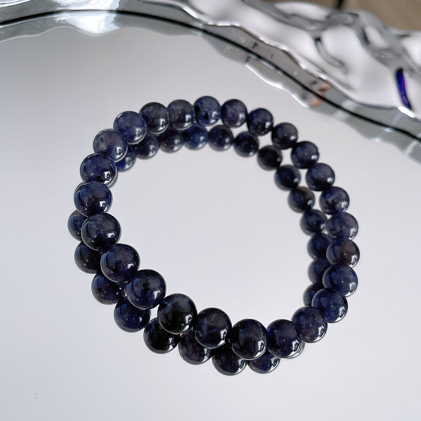 Iolite Cordierite Beaded Bracelet