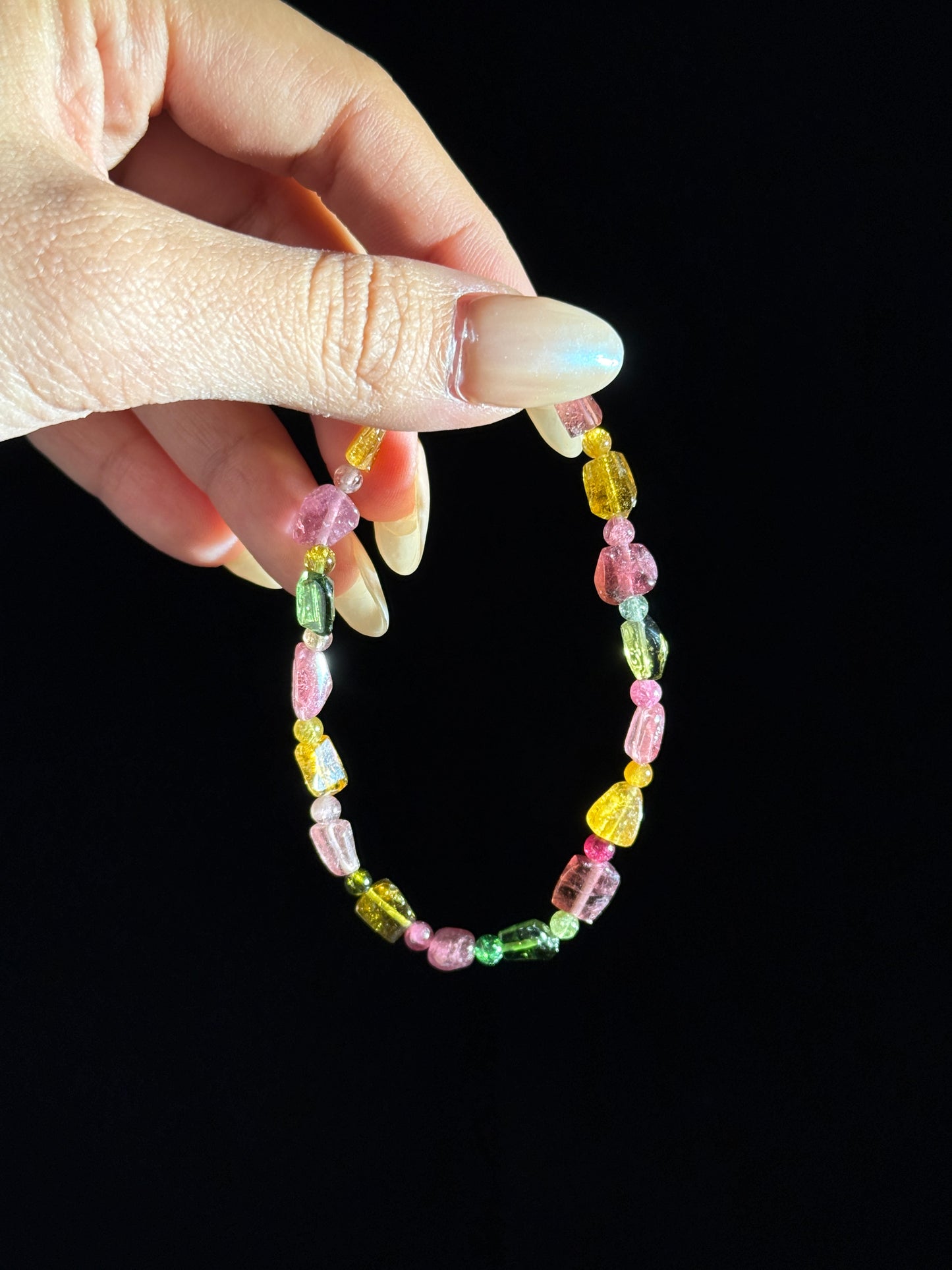Rainbow Freeform Tourmaline Bracelet