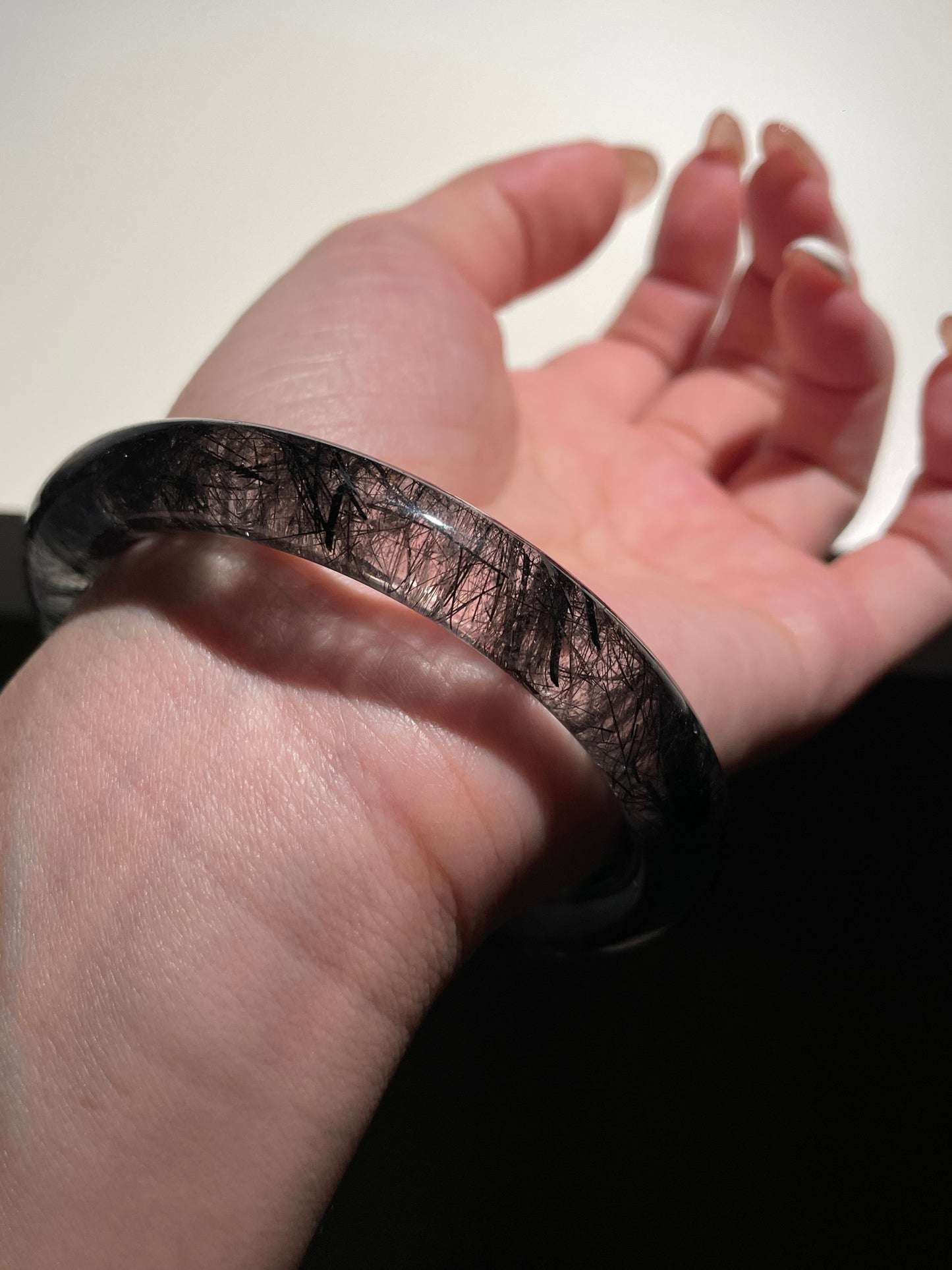 High Quality 60.3mm Black Rutilated Quartz Bangle
