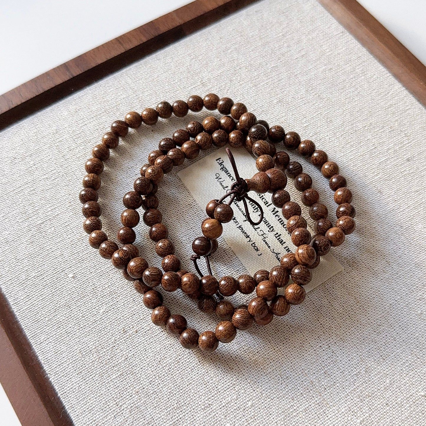 Gold Phoebe Ebony Gold Wire Sandalwood 108 Mala 6mm Bead Bracelet 金絲檀木