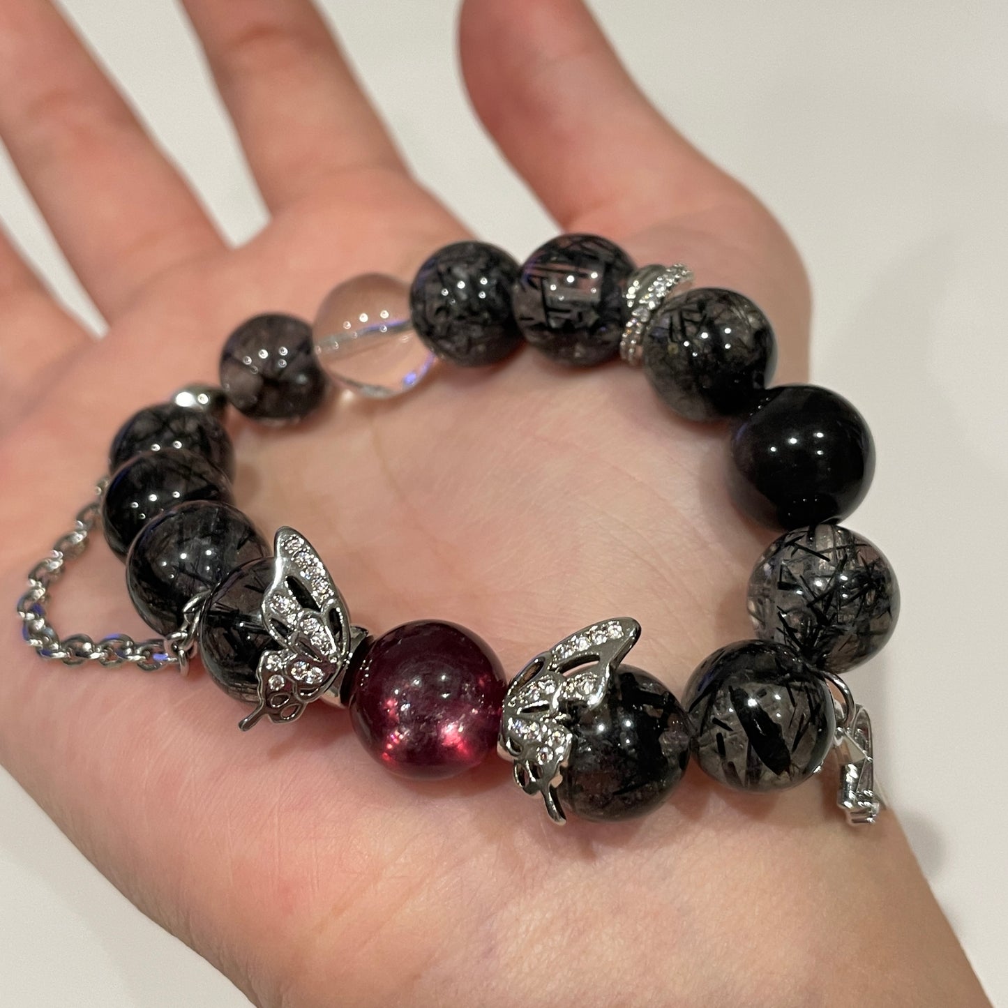 Black Rutilated Quartz Design Bracelet