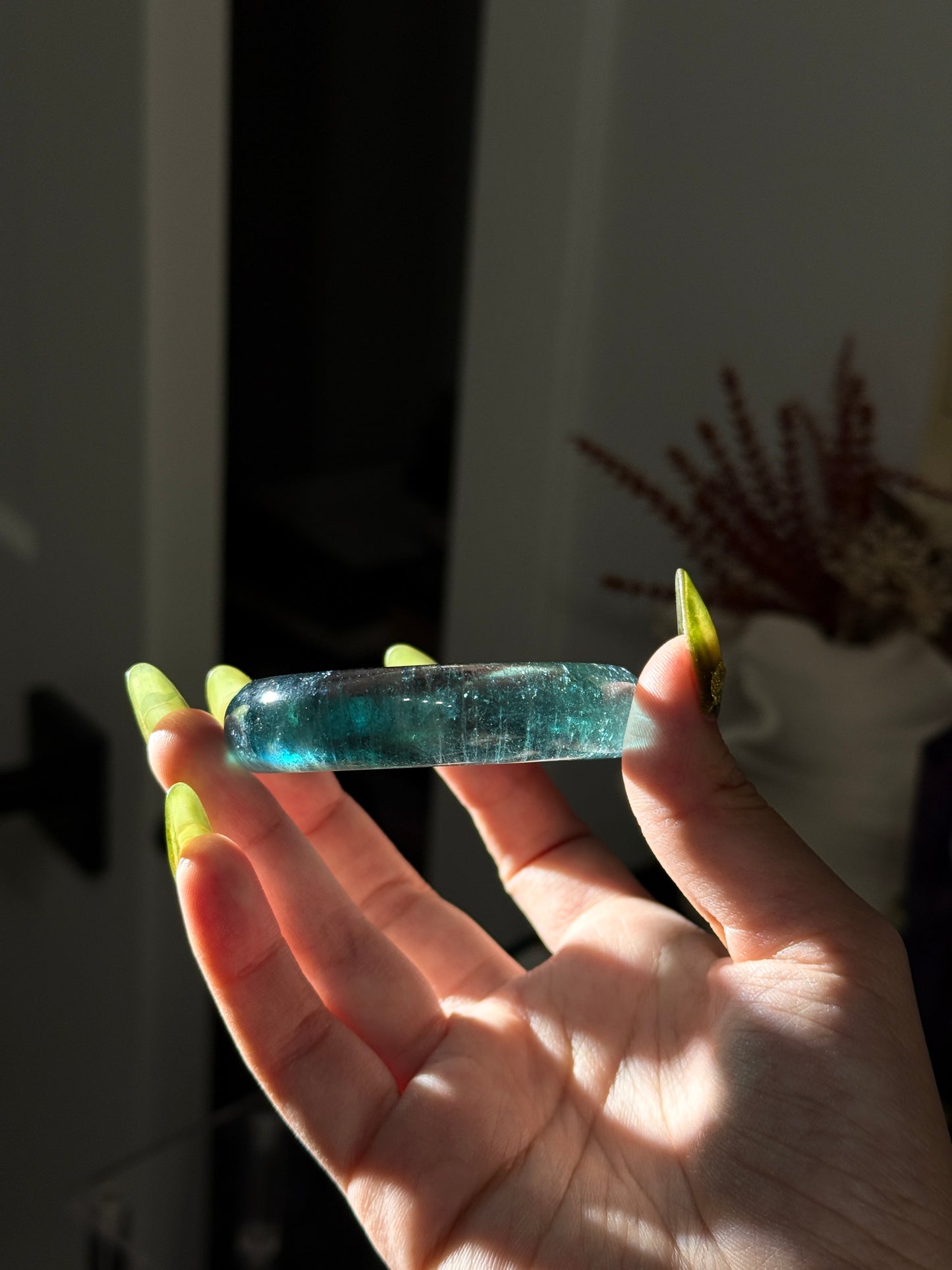 Dark Green Beryl Aquamarine Bangle