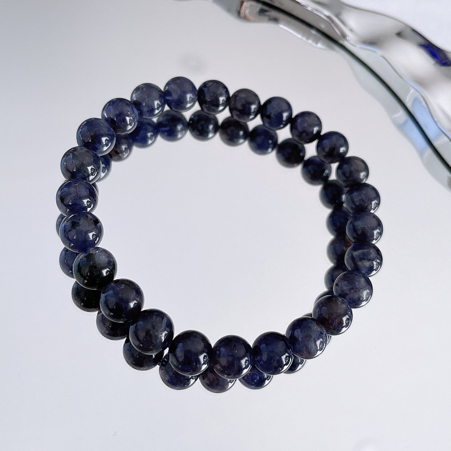 Iolite Cordierite Beaded Bracelet