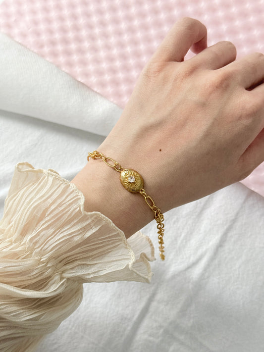 18k Gold Plated Apollo Sun Zirconia Bracelet