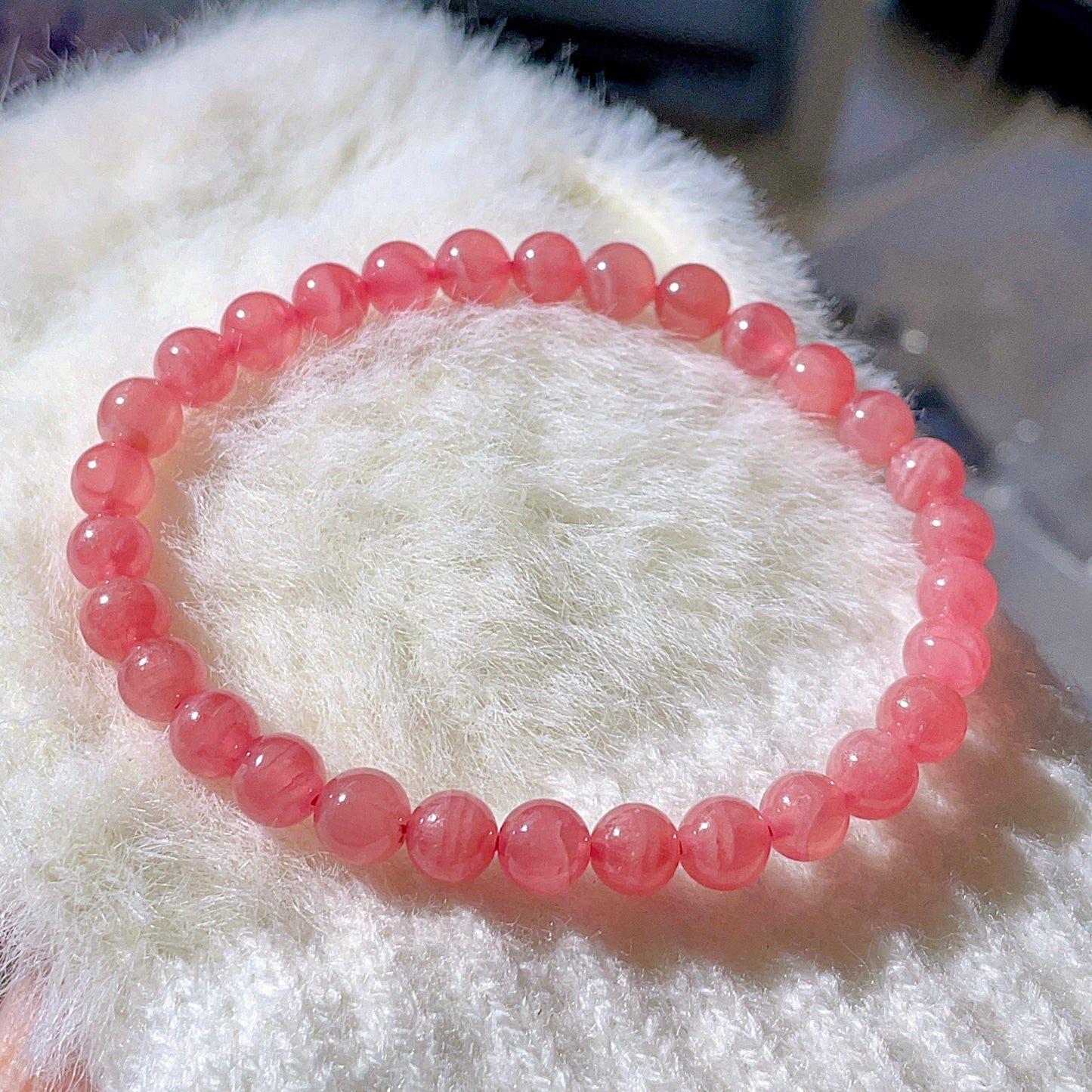 Argentine Rhodolite Icy High Grade Beaded Bracelet