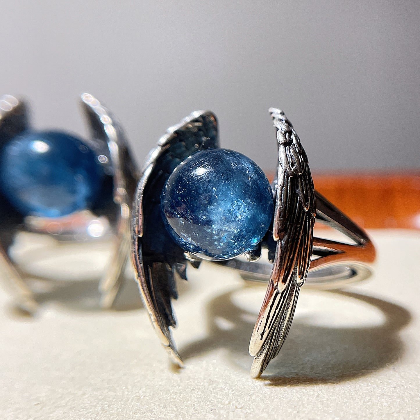 Devil Aquamarine Wings Ring