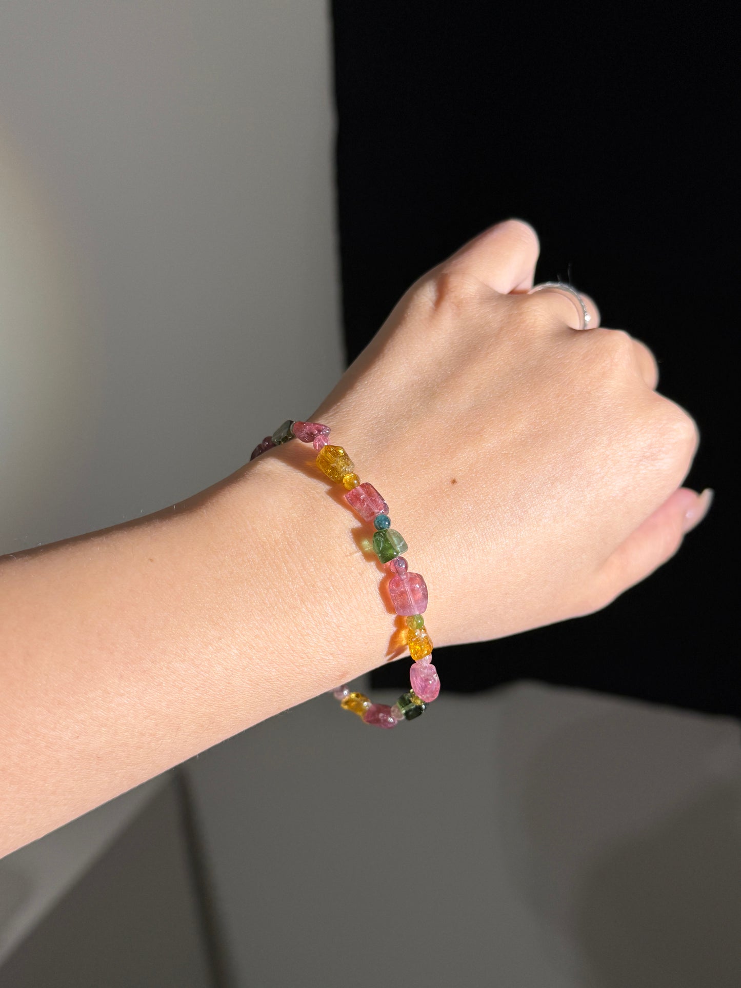 Rainbow Freeform Tourmaline Bracelet