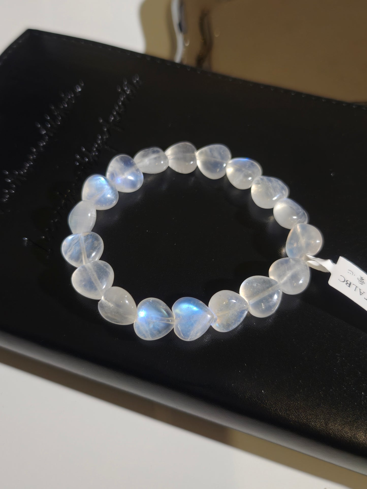 Heart Shaped Double Sided Flashing Moonstone