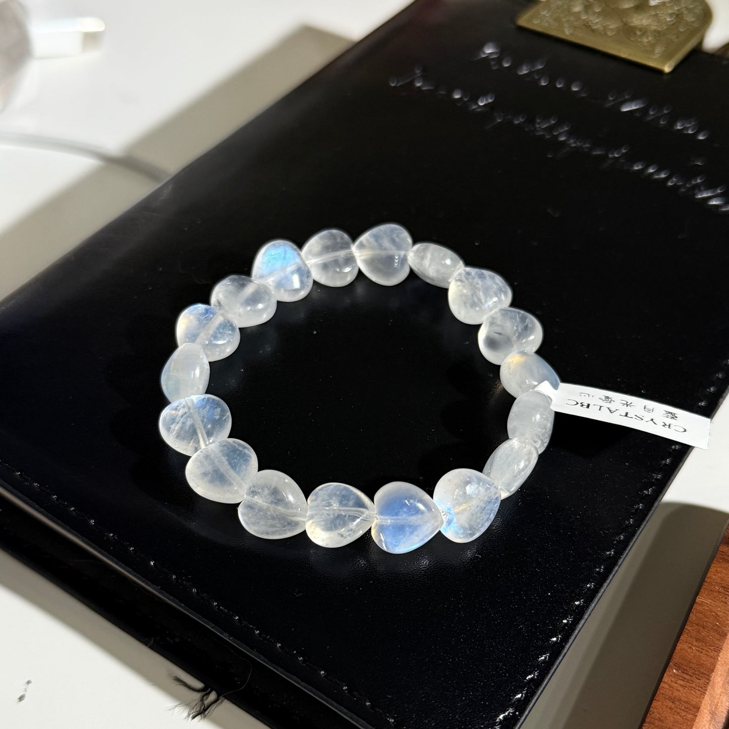 Heart Shaped Double Sided Flashing Moonstone