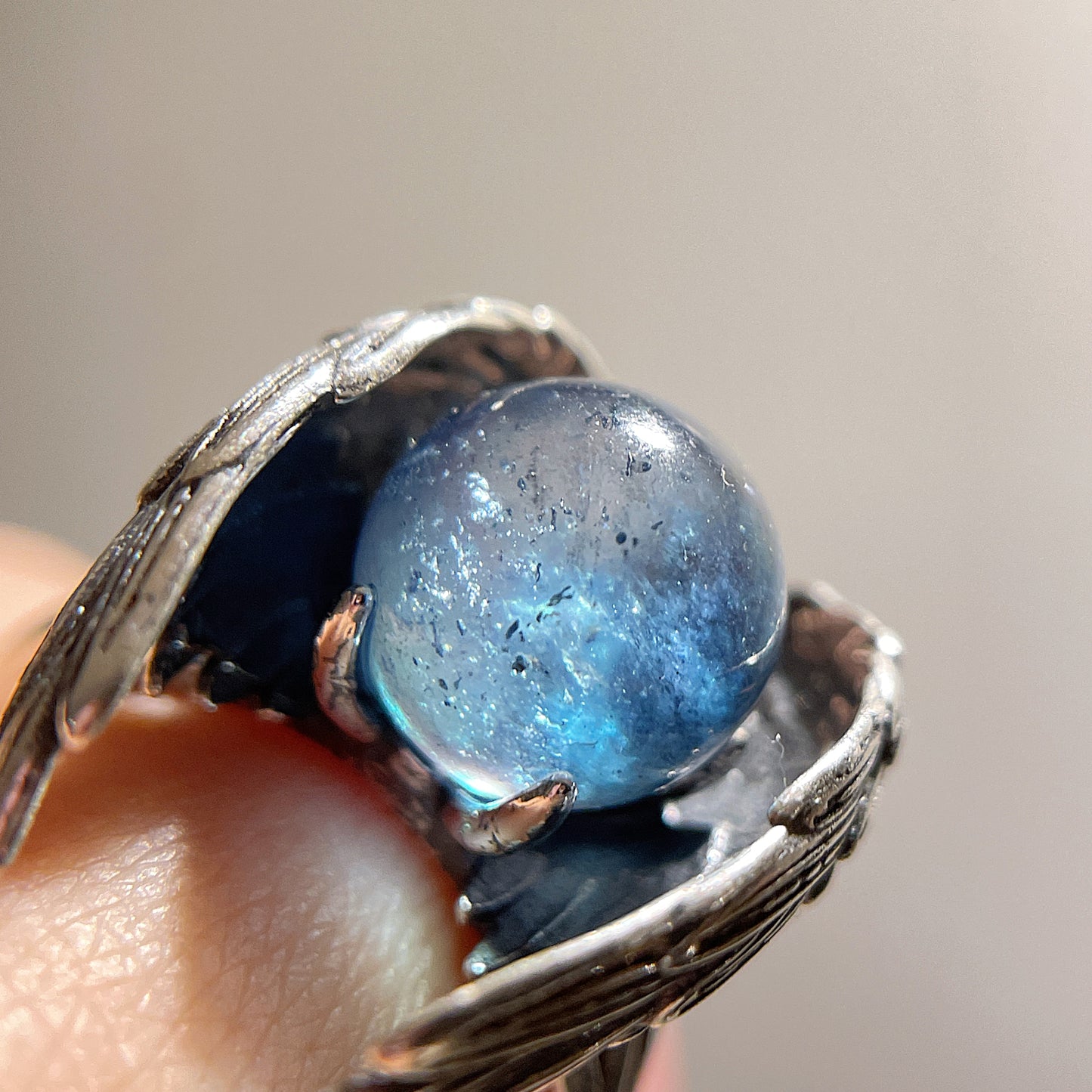 Devil Aquamarine Wings Ring