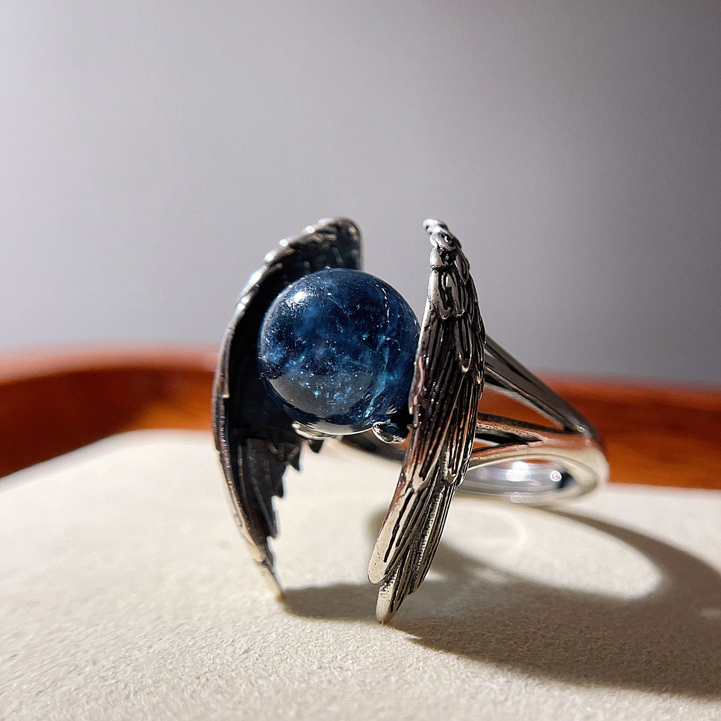 Devil Aquamarine Wings Ring
