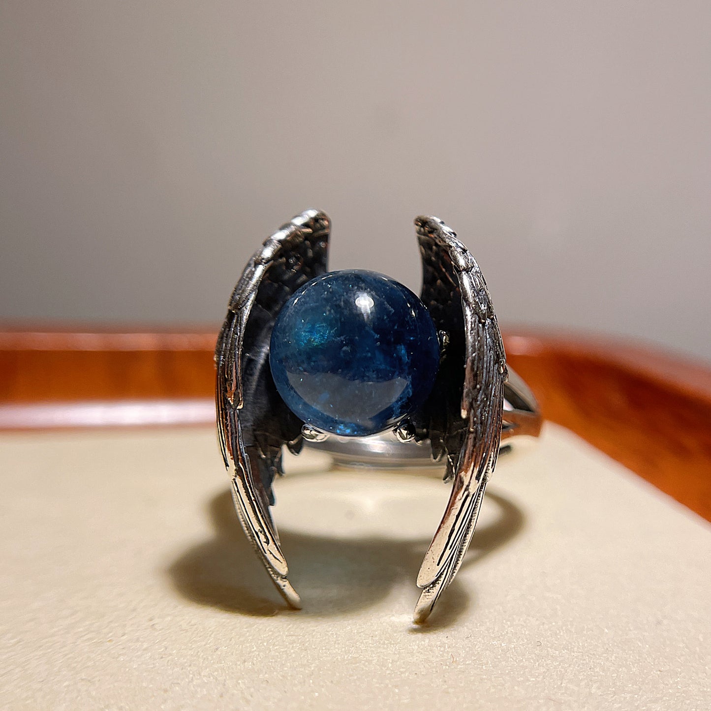 Devil Aquamarine Wings Ring