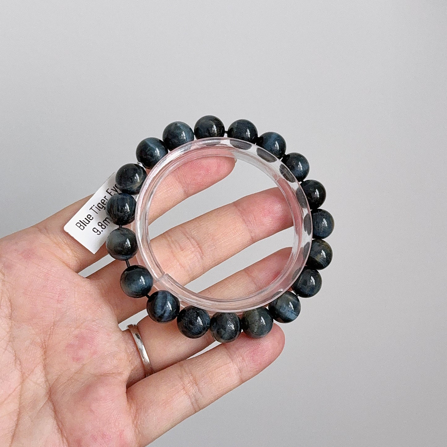 Blue Tiger Eye 9.6mm Beaded Bracelet