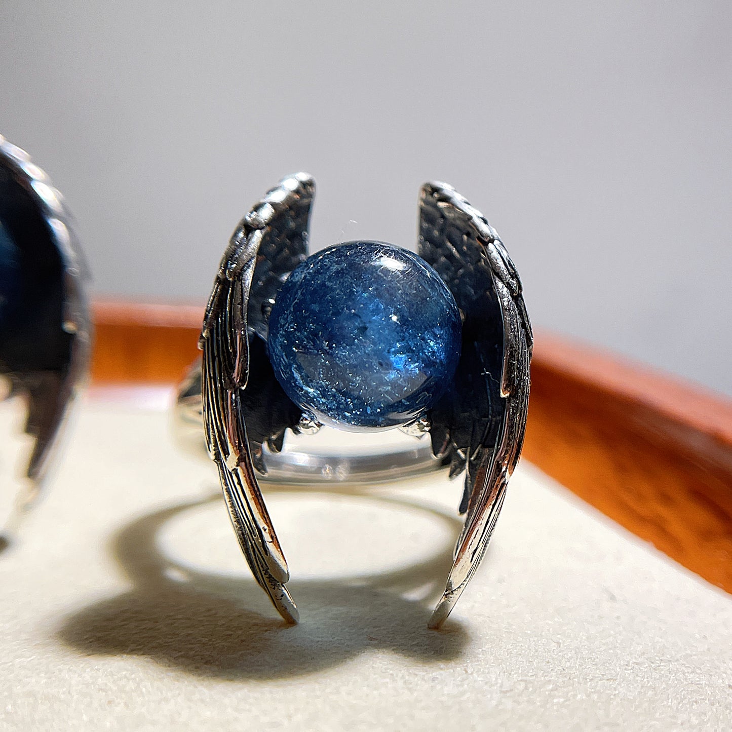 Devil Aquamarine Wings Ring