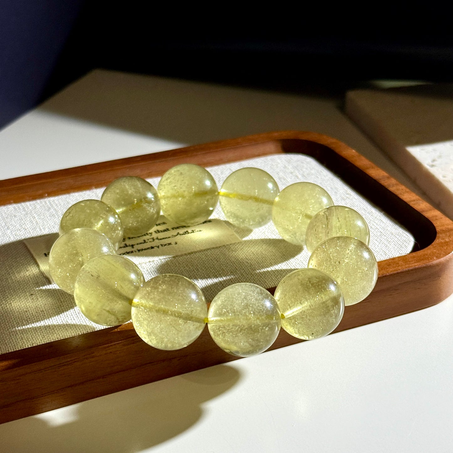 Collector Grade Libyan Gold Tektite Desert Glass 18mm Beaded Bracelet