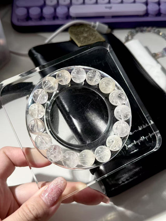 White Snowflake Phantom Beads Bracelet