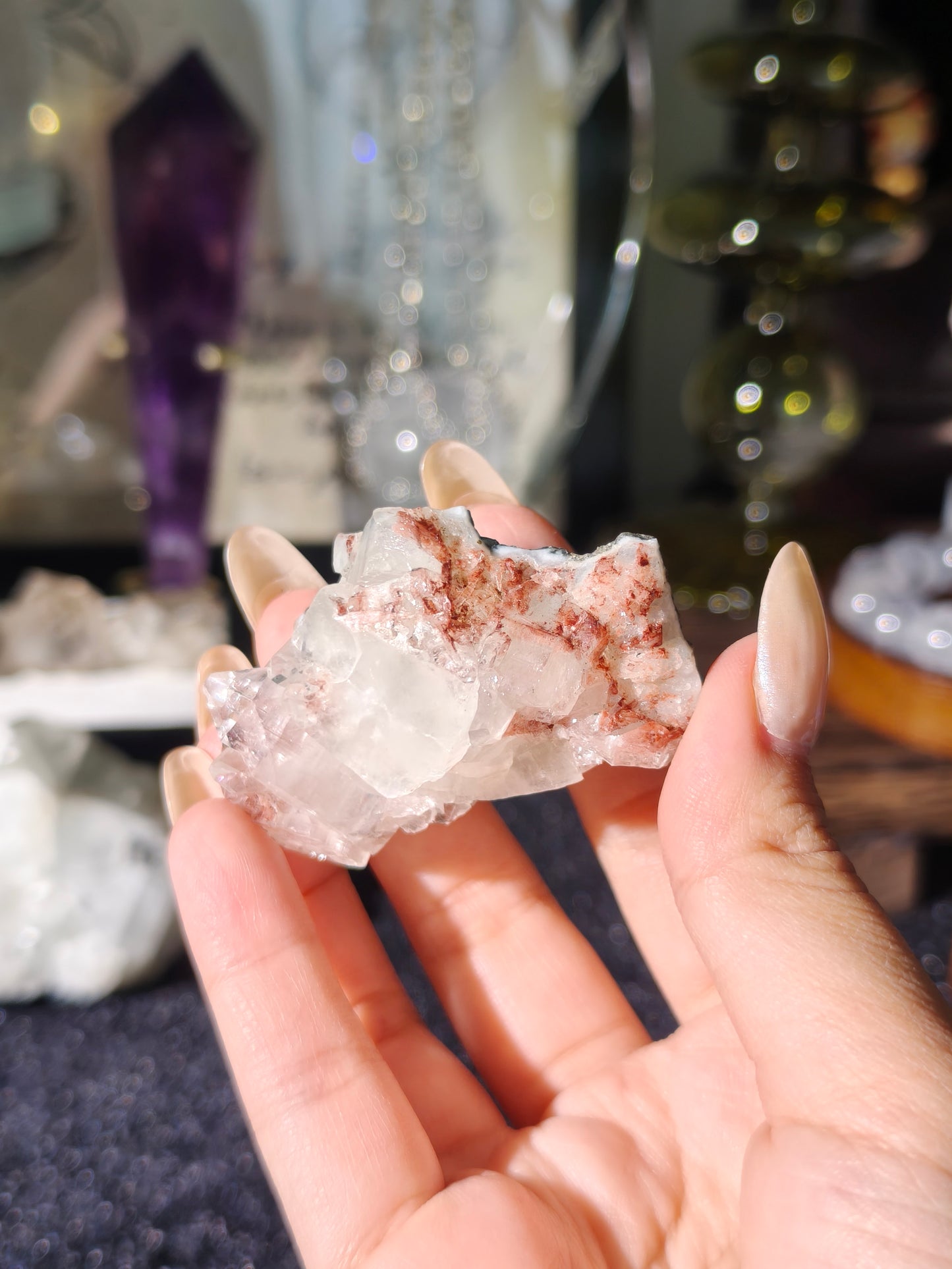 Dried Rose Color Apophyllite