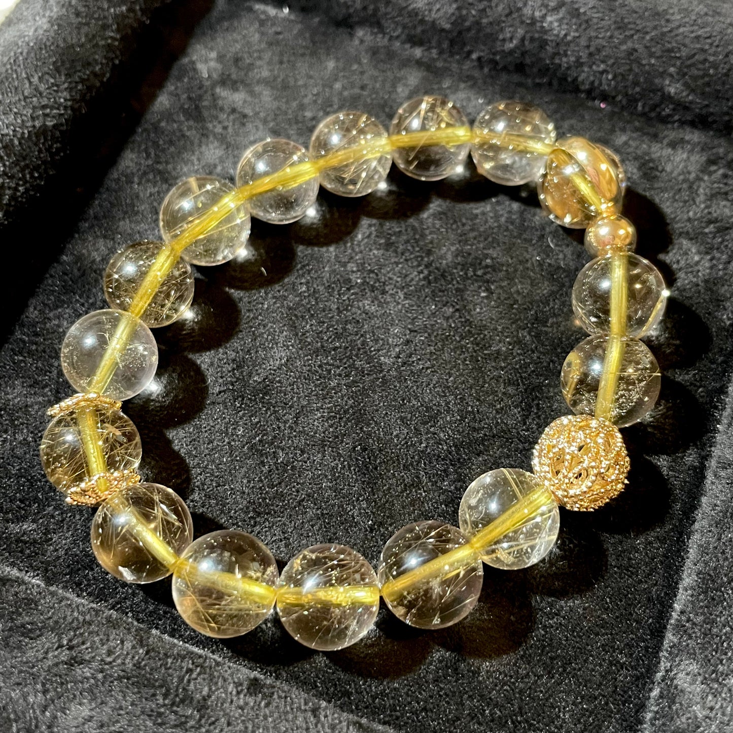 Golden Rutile Quartz Beaded Bracelet