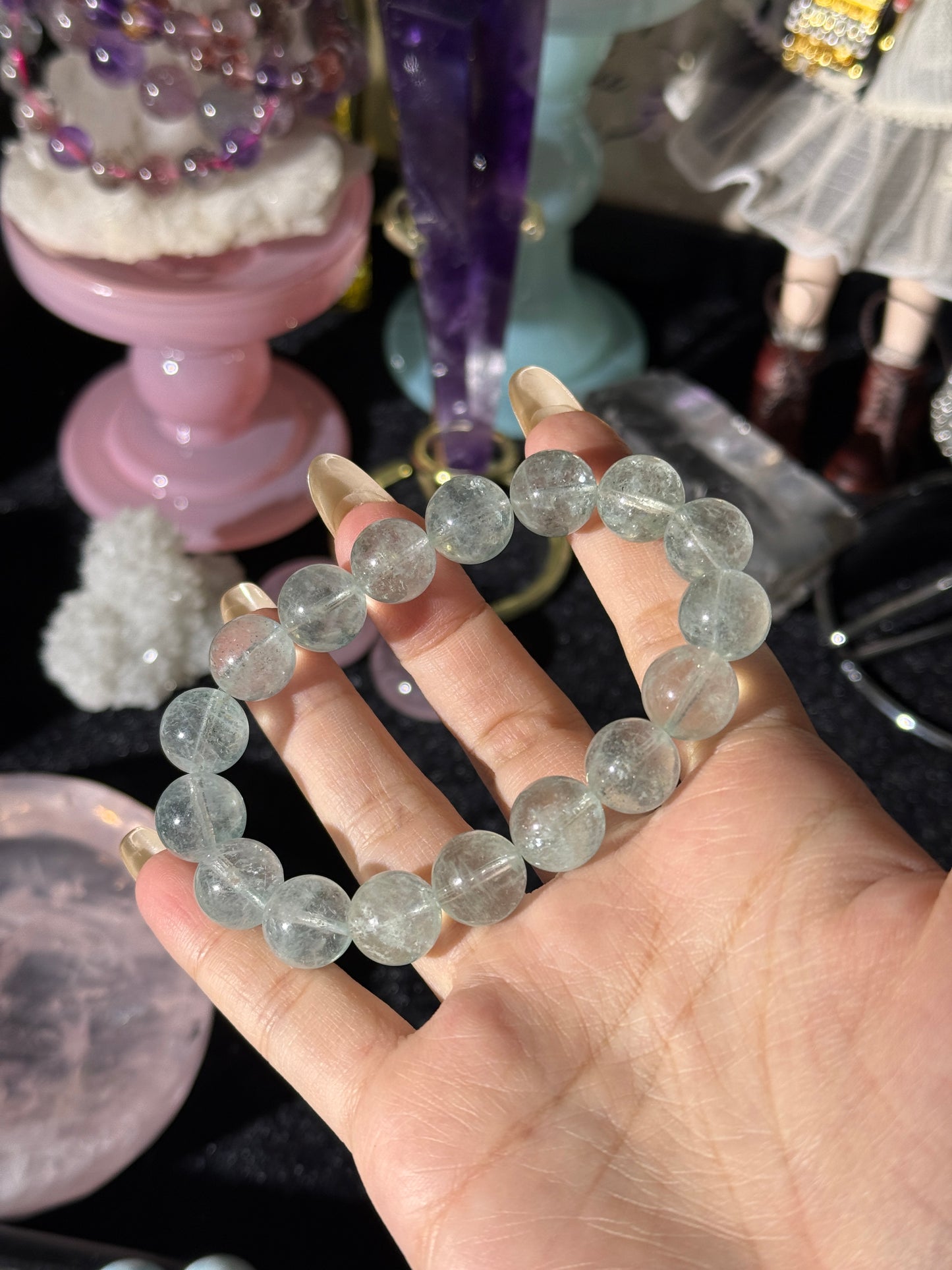 Mint Green Aquamarine Beryl Unheated Bracelet