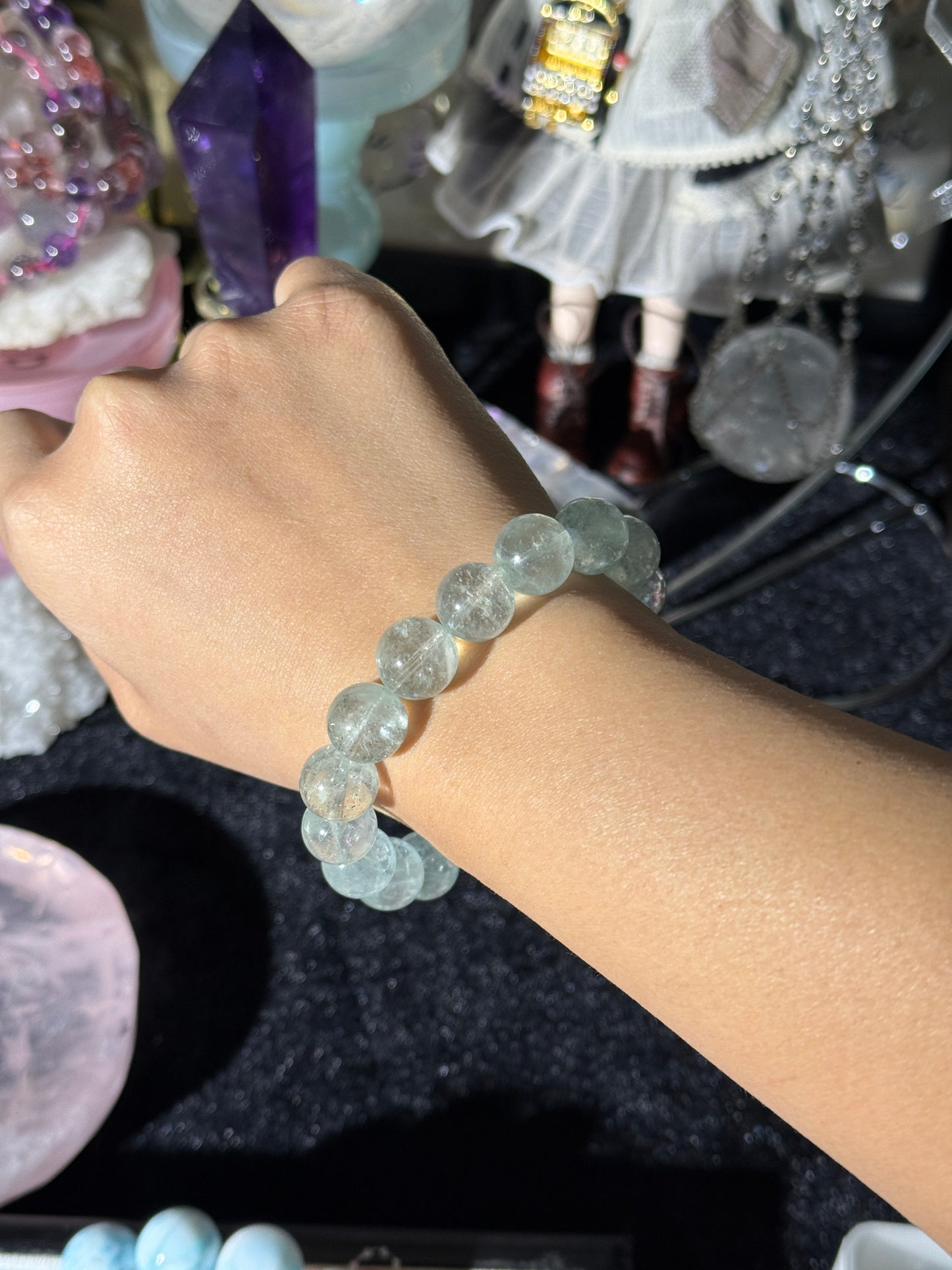 Mint Green Aquamarine Beryl Unheated Bracelet