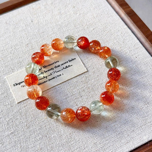 Tanzania Arusha Sunstone 10mm Beaded Bracelet