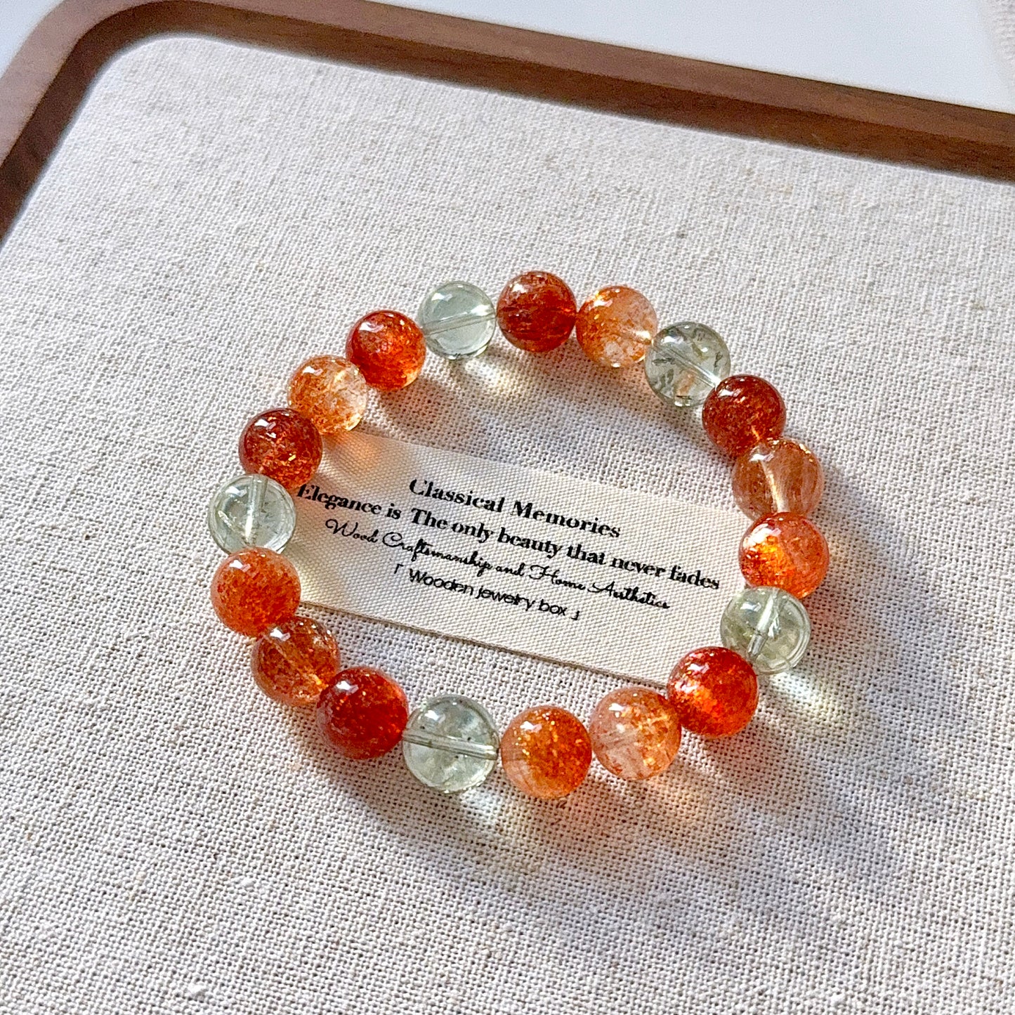 Tanzania Arusha Sunstone 10mm Beaded Bracelet
