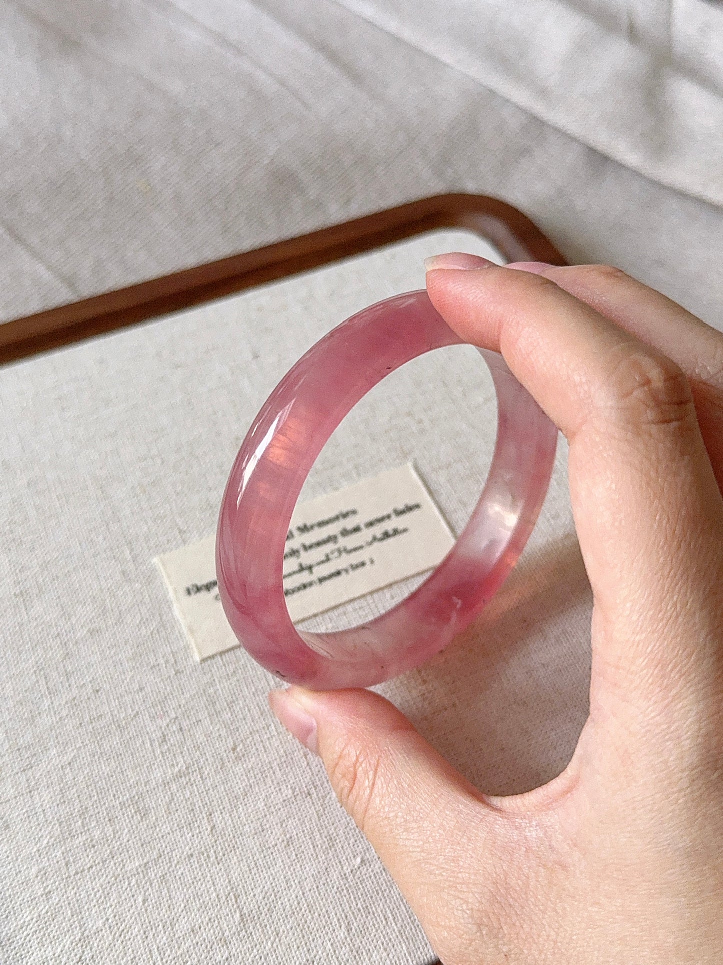 Gemmy Juicy Rose Quartz 59mm Love Healing Bangle