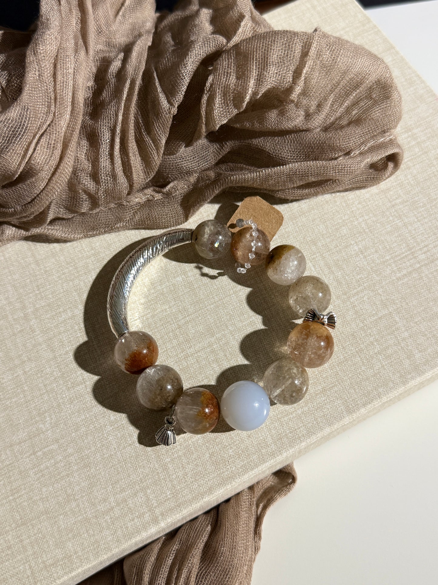 Garden Quartz with Blue Chalcedony Bracelet