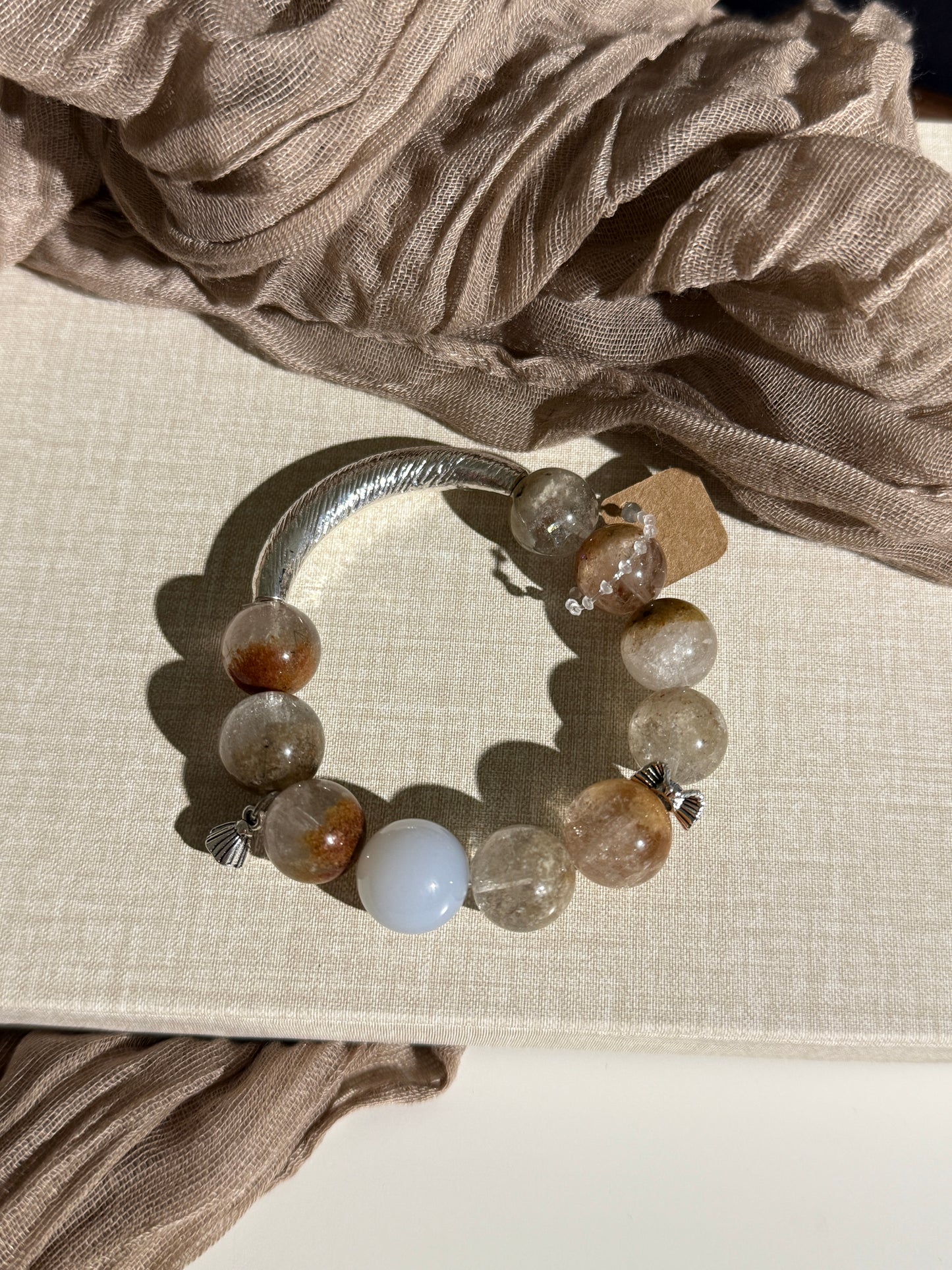 Garden Quartz with Blue Chalcedony Bracelet
